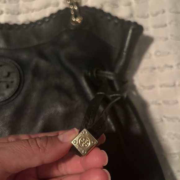 Tory Burch Black Leather Bag- adjustable strap - Picture 10 of 11